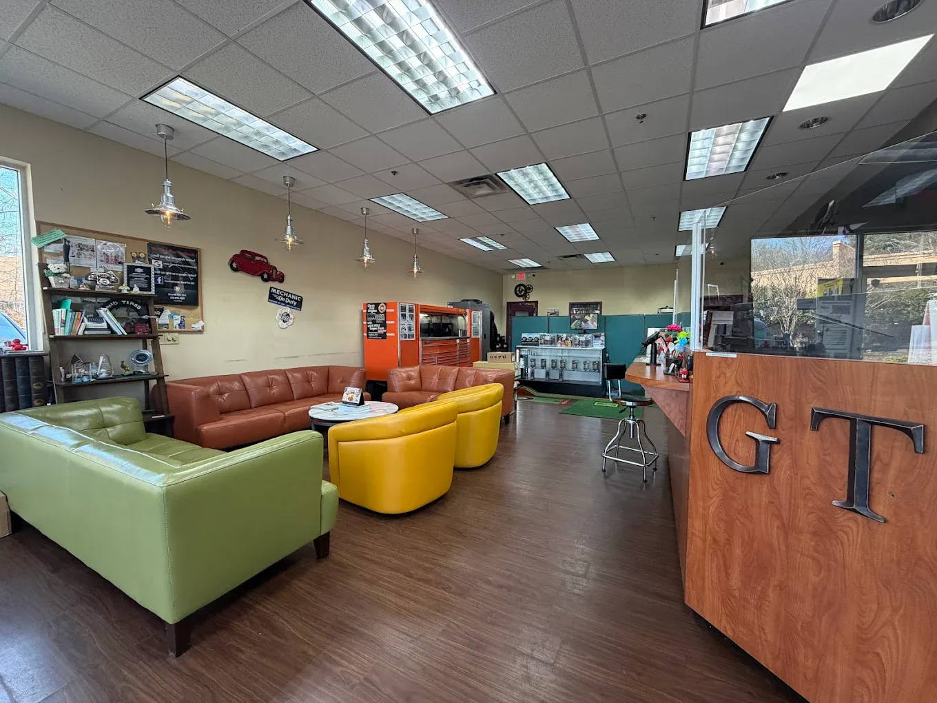 Customer lounge with seating
