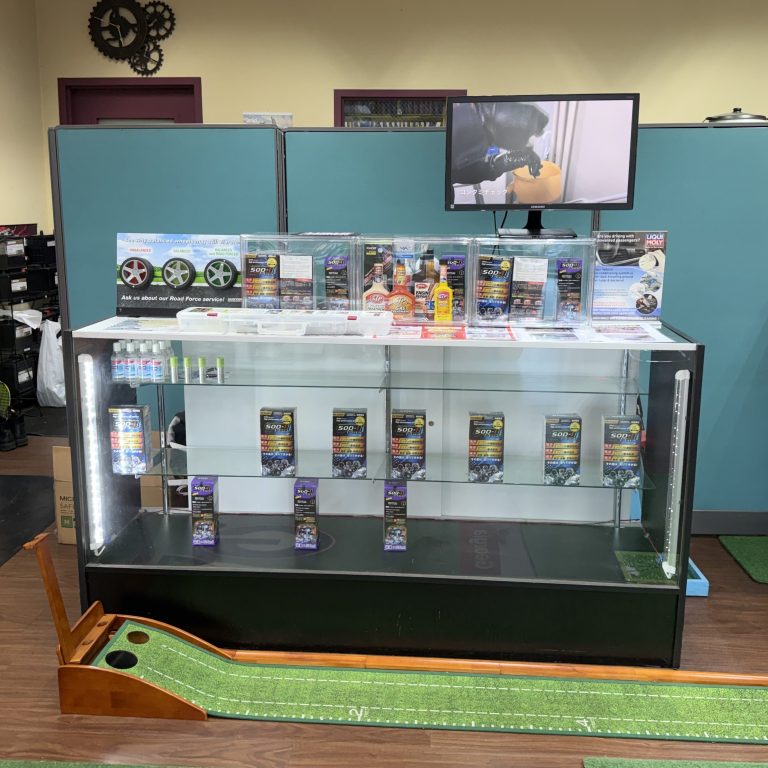 SOD-1 product display case in shop